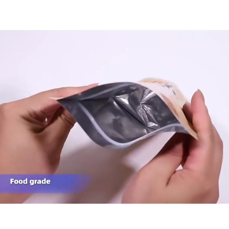 كيس تغليف الطعام المطبوع مخصص Ziplock Kraft Paper Pouch Up Pouch with zipper and Window
