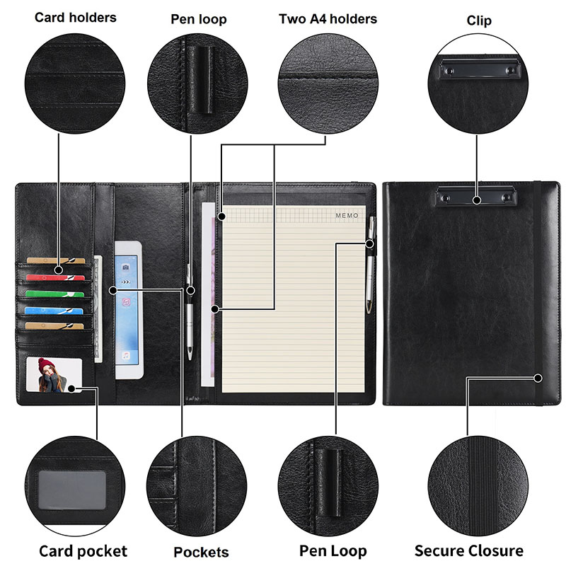 حافظة جلدية Partfolio Partfolio Notepad Forms Document Case A4 A5