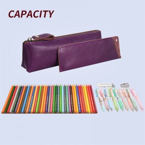 حقيبة قلم جلدية أصلية ، حامل علامات القلم الرصاص ، حقيبة رسومات قلم نافورة