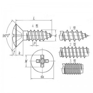 الزنك-صليب ملون مطلي ذاتيًا-التنصت على المسمار