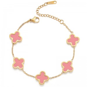 هونجدي 18 قيراط ذهب-مطلي رجال\\والنساء\\سوار لاكي من أربع أوراق البرسيم