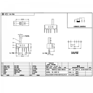 Slide Switch SS13D07 واحد-الصف الرابع-مفتاح تبديل الدبوس الدبني ، مفتاح تبديل عمودي للأجهزة الكهربائية ، 3 ، 4 ، 5 ، و 6 مواضع مفتاح انزلاق
