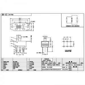 Slide Switch SS22G08 6-دبوس 2P2 مفتاح انزلاق للفرقة الحالية العالية من مسدس الهواء الساخن مصدوق الشعر