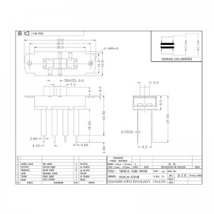 Slide Switch SS23L16 Long Pin Toggle Toggle Switch المعدات الطبية المعدات الصناعية التبديل الحالي ثلاثة-موضع التبديل انزلاق