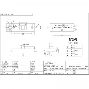 Slide Switch SS1305 ، مجفف الشعر ، بطانية كهربائية ، مفتاح كهربائي للسيارة ، مفاتيح مفاتيح المستوى العالي الحالي
