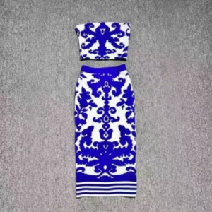 صيف جاكار تمثال نصفي ، متماسكة جاكار الورك-مجموعة تنورة طول