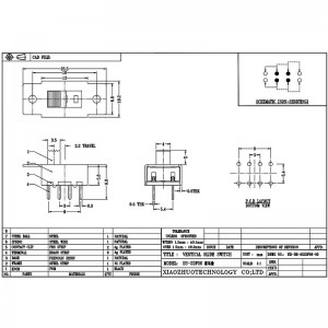Slide Switch SS23F06 Custom-جعل مزدوج-الصف 6-دبوس الفراغ العمودي مجفف الشعر مجفف الشعر مفتاح انزلاق