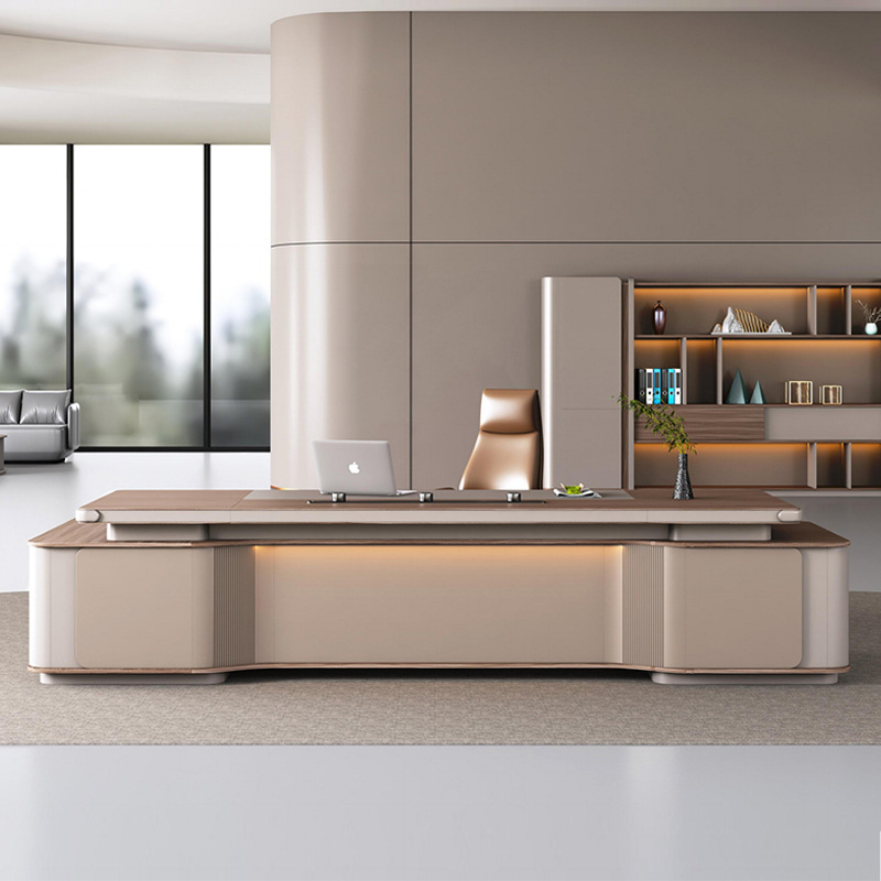 الموديل: DBT005 الصوت الحديث-مكتب وخزانة بشريط إضاءة للتحكم، مقبس متعدد الوظائف، مكتب مكتب بوس فاخر وخفيف الوزن.